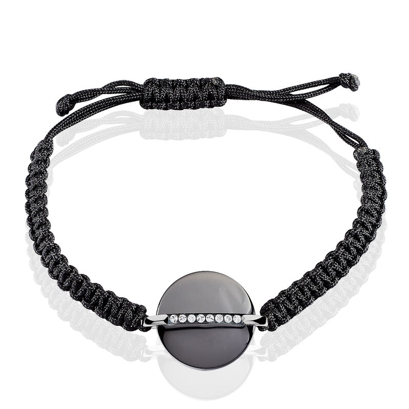 Bracelet Argent Blanc Céramique Et Strass - Spannringe Damen | OROVIVO