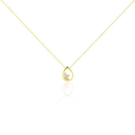 Damen Collier Gold 375 Diamant 0,02ct Tropfen Blatt Kena 0,90mm - Halsketten Damen | OROVIVO
