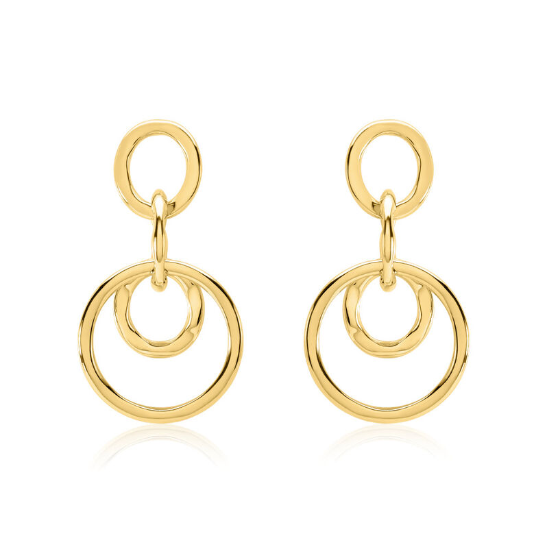 CARLOTTA Damen Ohrringe Lang Edelstahl vergoldet Kreis - Ohrringe Damen | OROVIVO