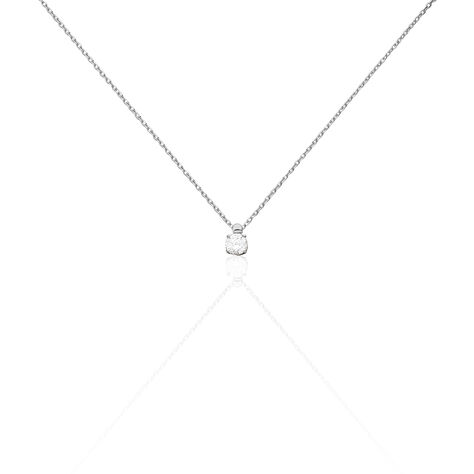 Damen Collier Weißgold 375 Zirkonia Kreis Krappe 6 45cm - Halsketten Damen | OROVIVO