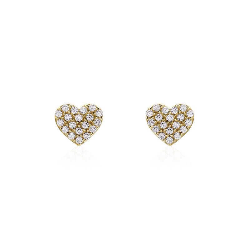 Damen Ohrstecker Gold 375 Zirkonia Herz Darleen - Ohrstecker Damen | OROVIVO