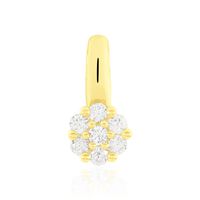Damen Anhänger Gold 585 Rund Weiß Carocla