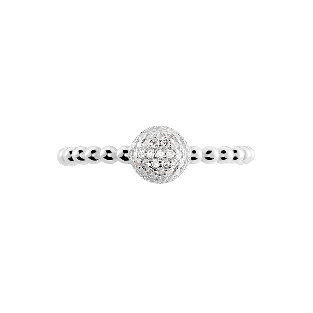Damen Ring Silber 925 Zirkonia Halbkugel Chandler  - Ringe mit Stein Damen | OROVIVO