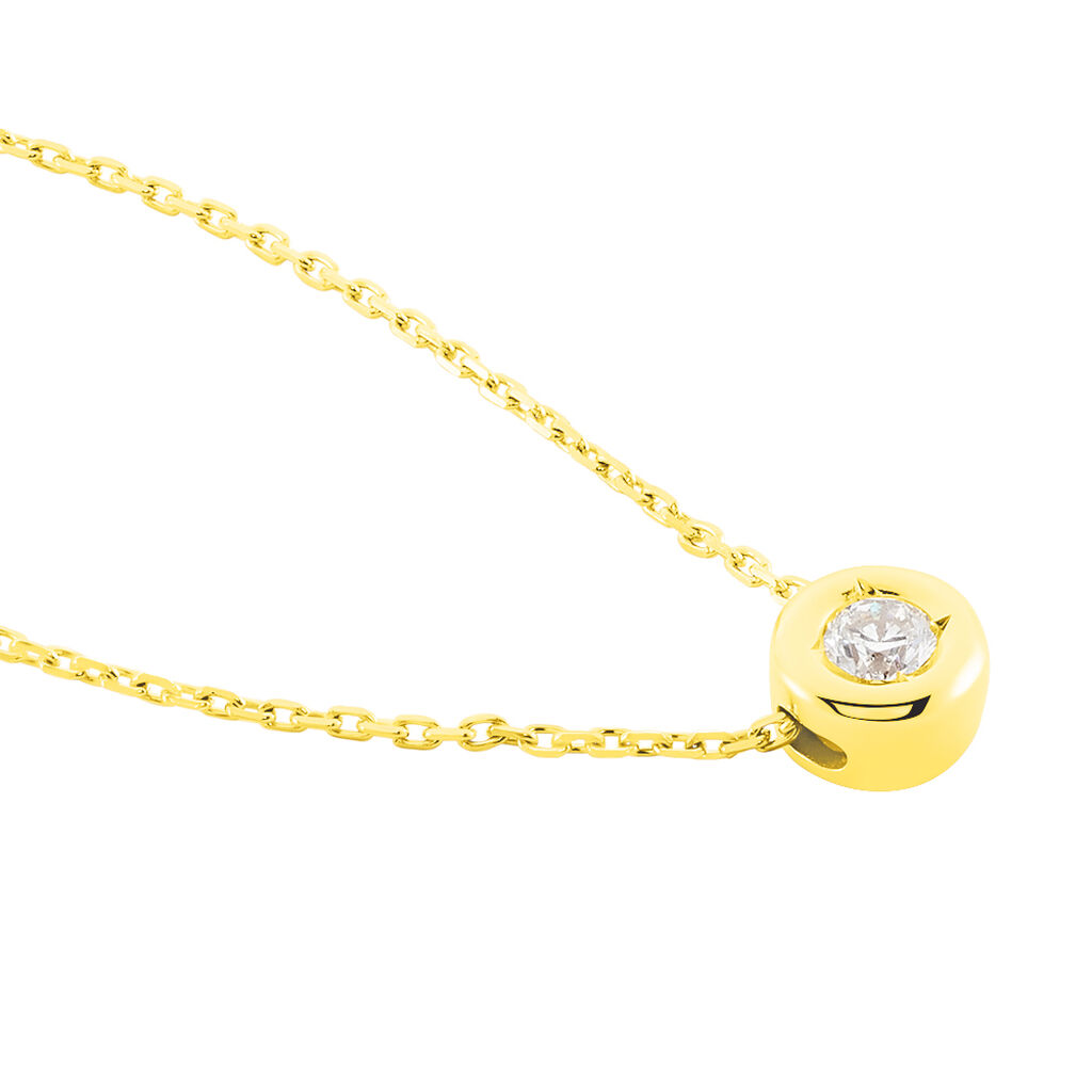 Strong Damen Collier Gold 375 (9 Karat) Diamant Wei&szlig; 0,1 ct B 0,8 mm