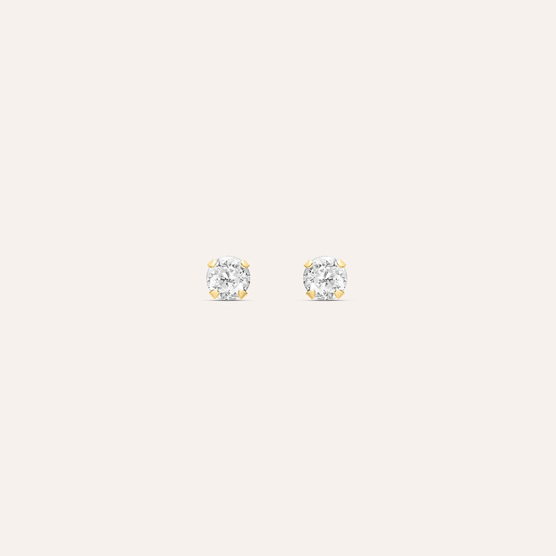 Orecchini Lobo Punto Luce Bon Ton Oro Giallo Cubic Zirconia - Spannringe Damen | OROVIVO