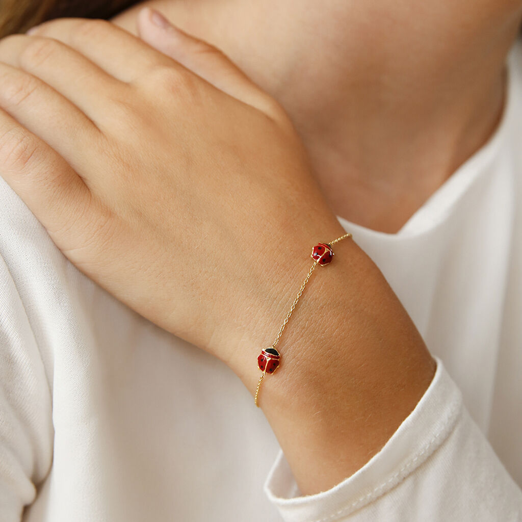 Kinderarmband Gold 375 Marienkäfer - Armbänder mit Anhänger Kinder | OROVIVO