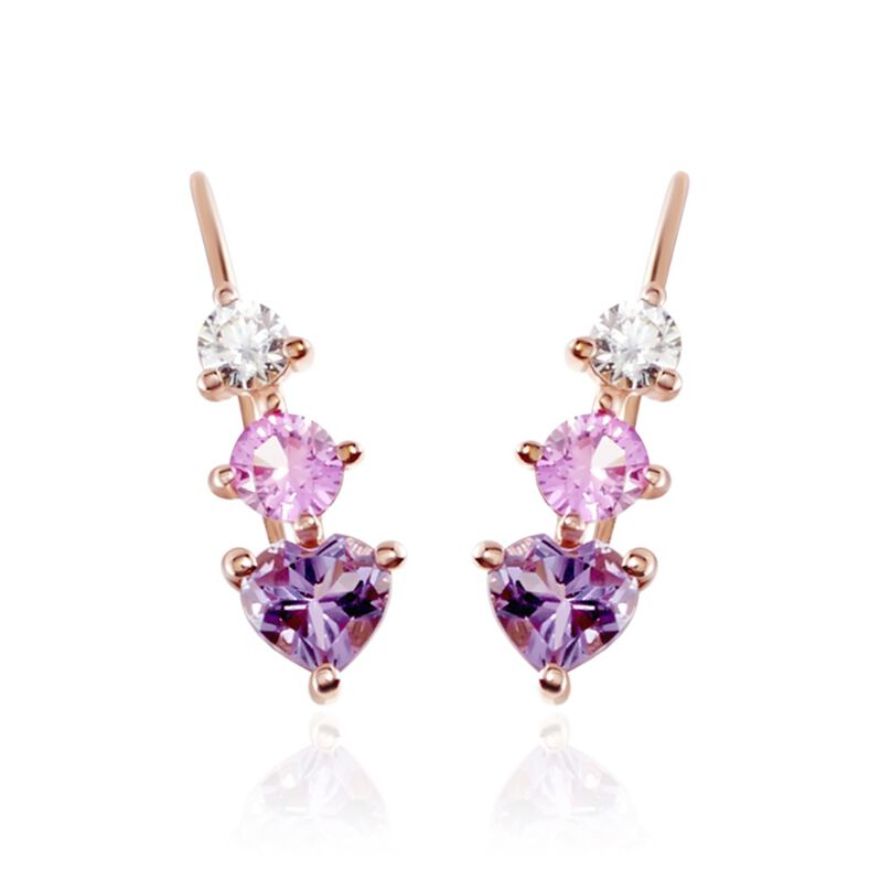 Boucles D'oreilles Lauressa Or Rose Amethyste Violet Oxyde - Spannringe Damen | OROVIVO