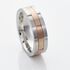 Herren Ring Edelstahl Bicolor Silber/Ros&eacute;gold B 7 mm