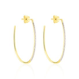 Damen Steckcreolen Gold 375 Diamanten 0,14ct  - Creolen Damen | OROVIVO