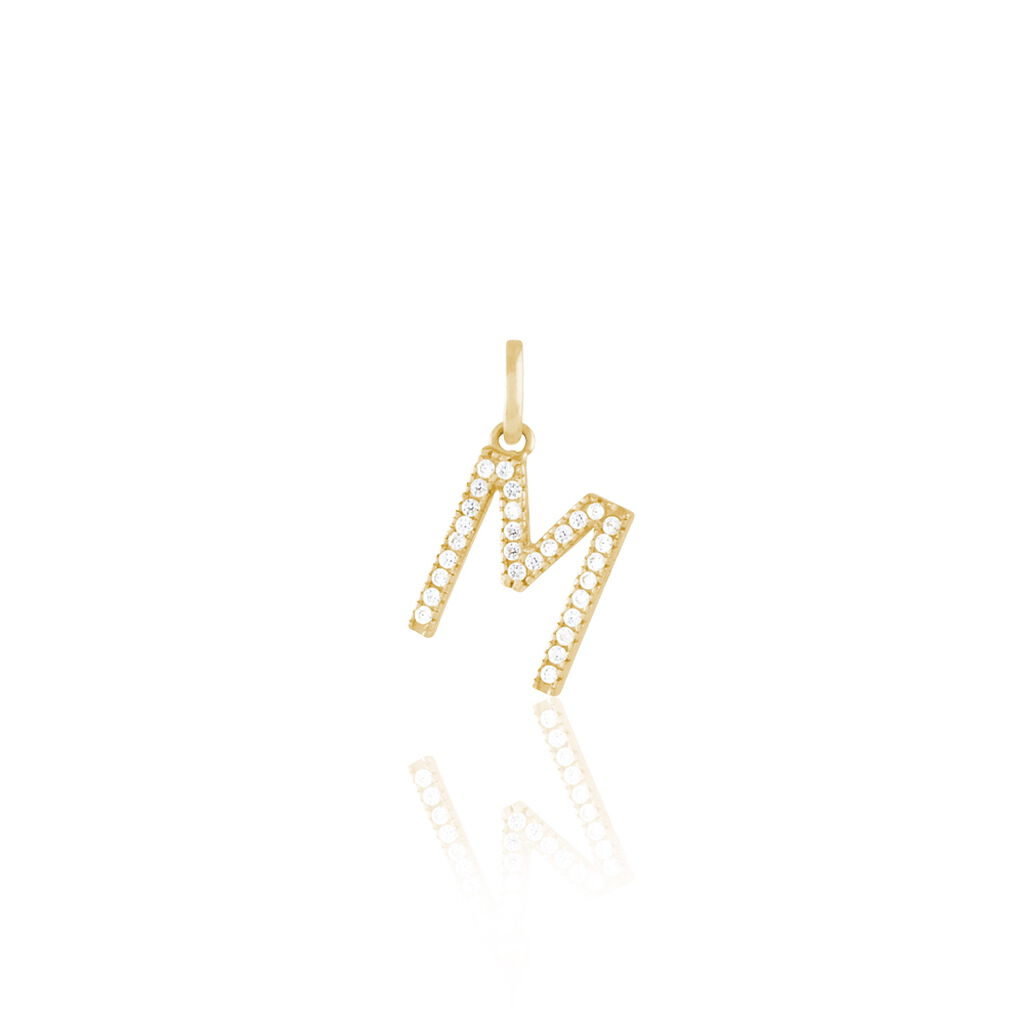 Anh&auml;nger Gold 375 Zirkonia Buchstabe M