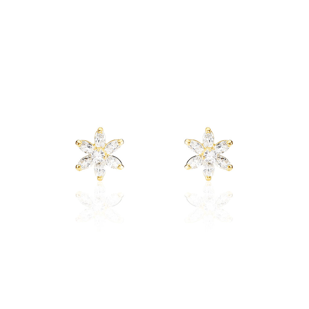 Damen Ohrstecker Gold 375 Zirkonia Blume - Ohrstecker Damen | OROVIVO