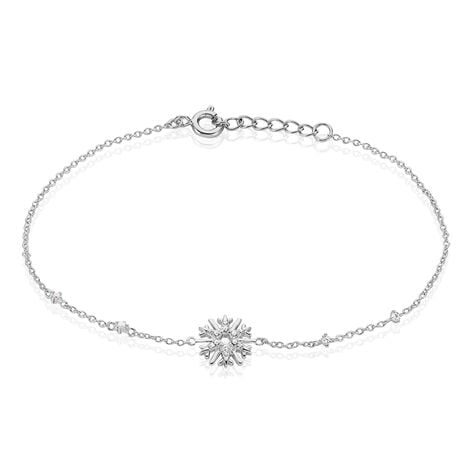 Damen Armband Silber 925 Zirkonia Schneeflocke Elsa 4 - Armbänder mit Anhänger Damen | OROVIVO