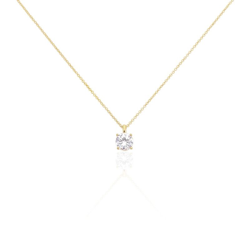 MASCHA Damen Collier Vergoldet 750 Zirkonia Wei&szlig; 0,69 ct B 8 mm - Halsketten Damen | OROVIVO