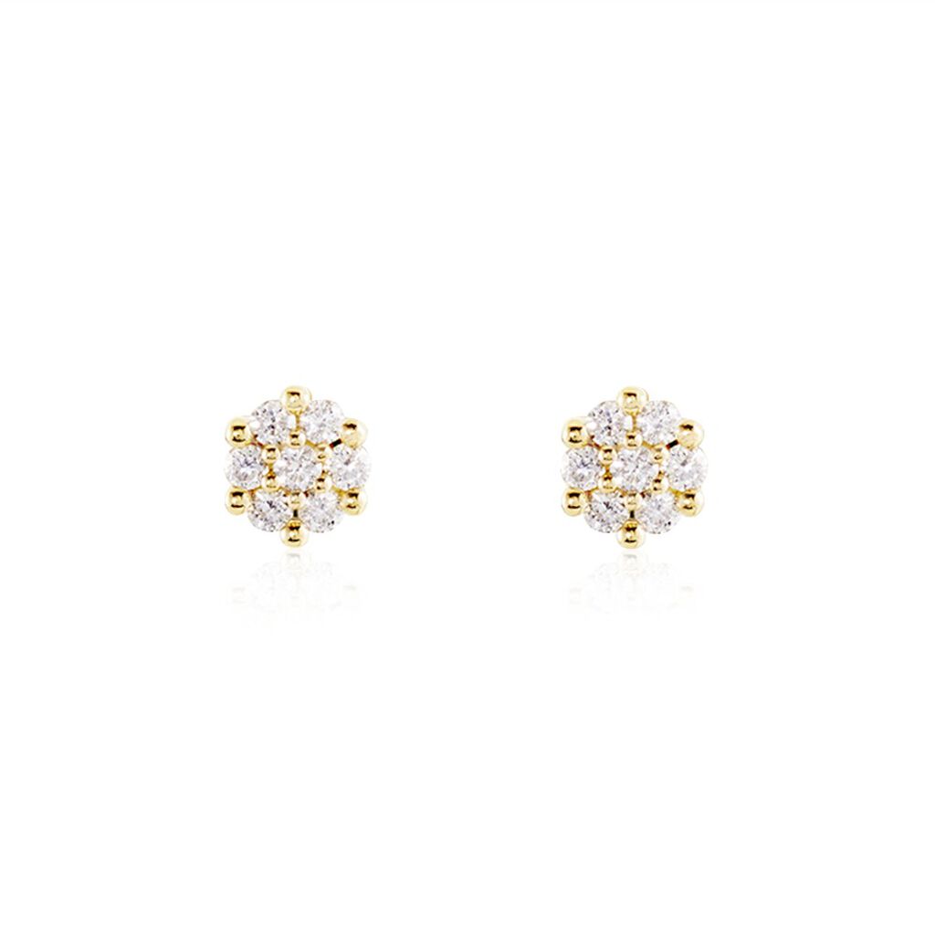 CAROCLA Damen Ohrstecker Gold 750 (18 Karat) Diamant Wei&szlig; 0,25 ct