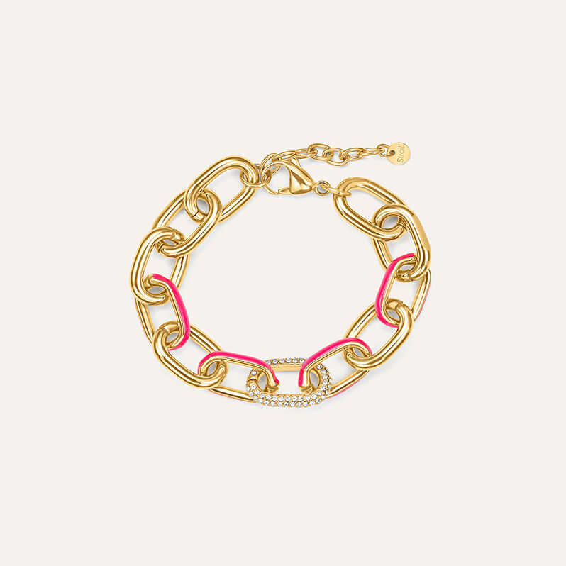 Bracciale Catena Lady Sweet Acciaio Dorato Cristallo - Spannringe Damen | OROVIVO