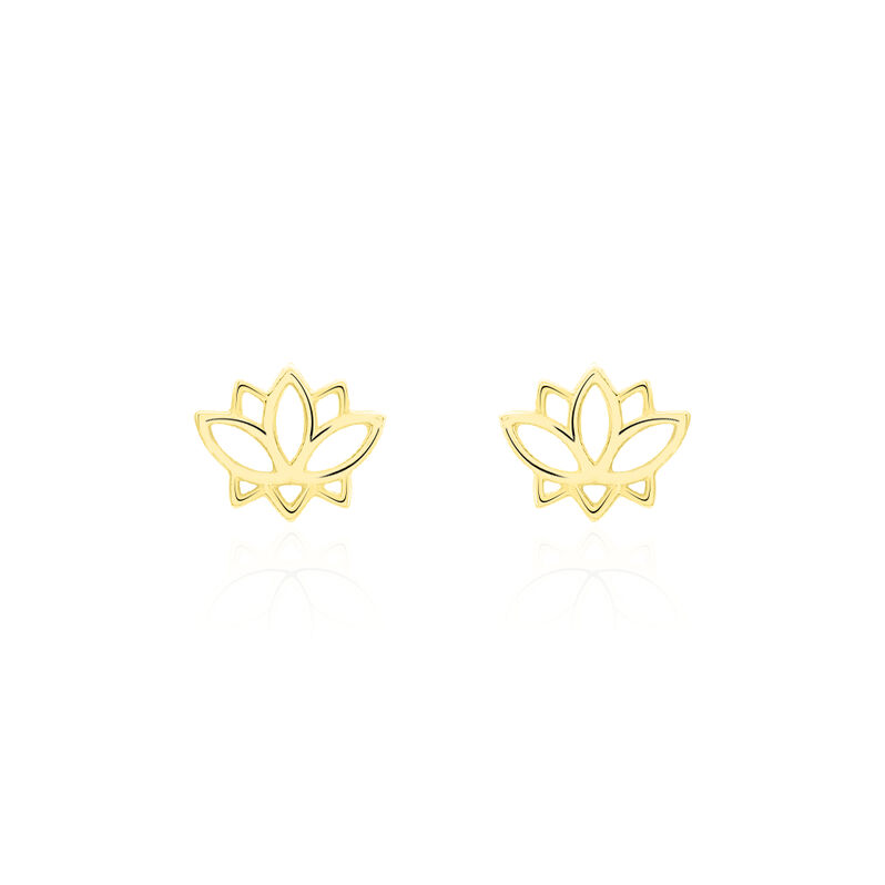 Boucles D'oreilles Or Jaune Dorie Fleur De Lotus - Spannringe Damen | OROVIVO