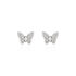 SUNA Damen Ohrstecker Silber 925 Zirkonia Weiß 0,23 ct Schmetterling