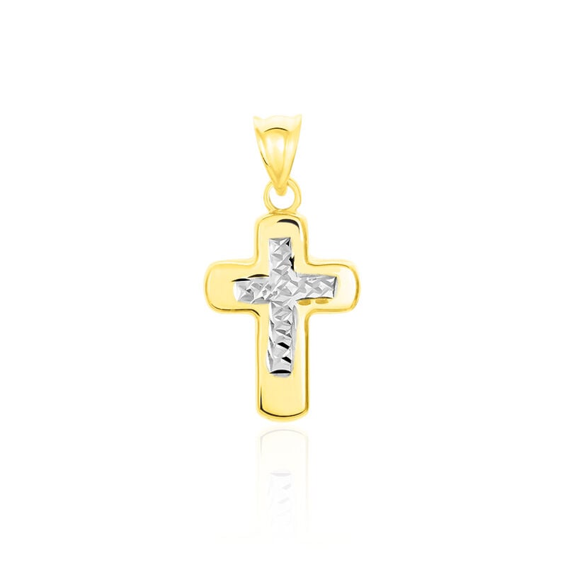 Kreuz Anhänger Gold 333 Bicolor Ingrid - Schmuckanhänger Unisex | OROVIVO