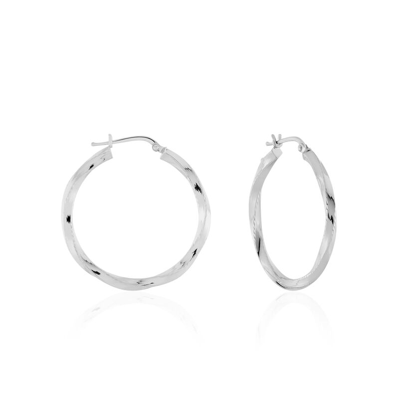 Damen Creolen Silber 925 Rhodiniert  - Creolen Damen | OROVIVO