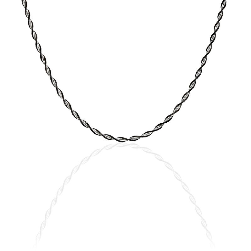 Collier Argent Bicolore Maille Torsade - Spannringe Damen | OROVIVO
