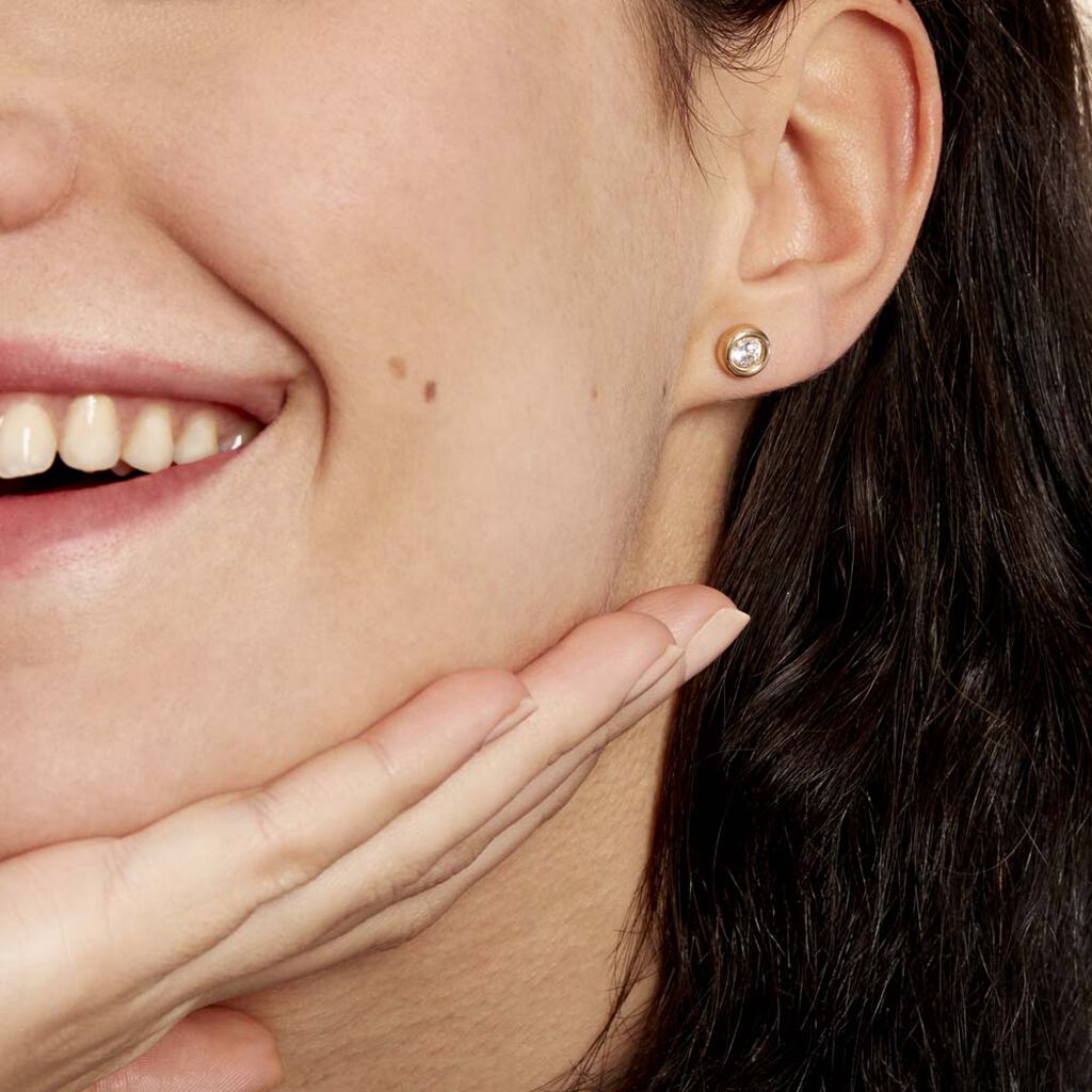 Damen Ohrstecker Gold 375 Zirkonia 4mm - Ohrstecker Damen | OROVIVO