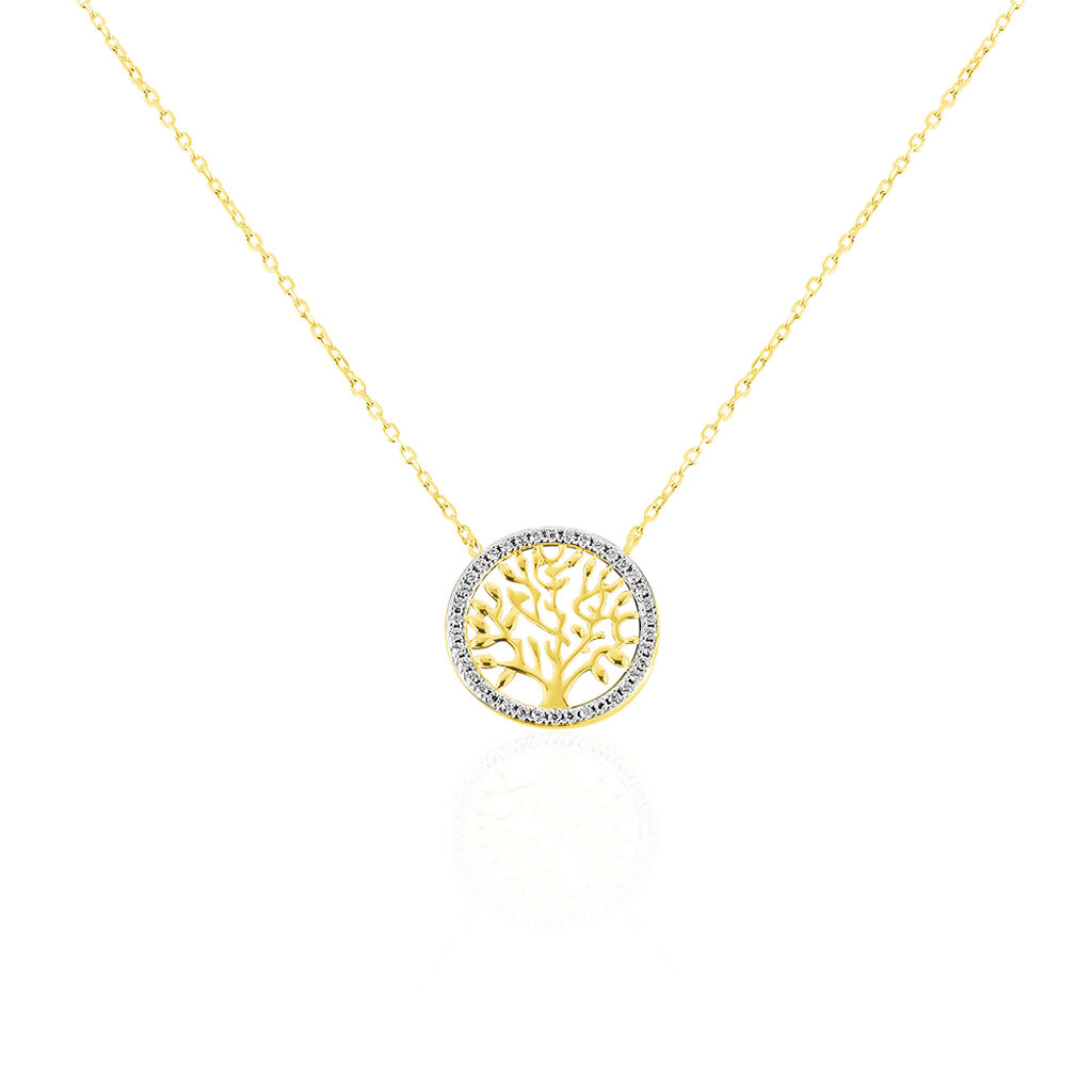 Collier Plaque Or Jaune Theolina Oxydes - Spannringe Damen | OROVIVO