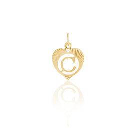 Unisex Anhänger Gold 375 Buchstabe C Herz - Herzanhänger Damen | OROVIVO