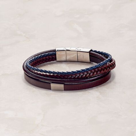 Herren Lederarmband Edelstahl  - Armbänder  | OROVIVO