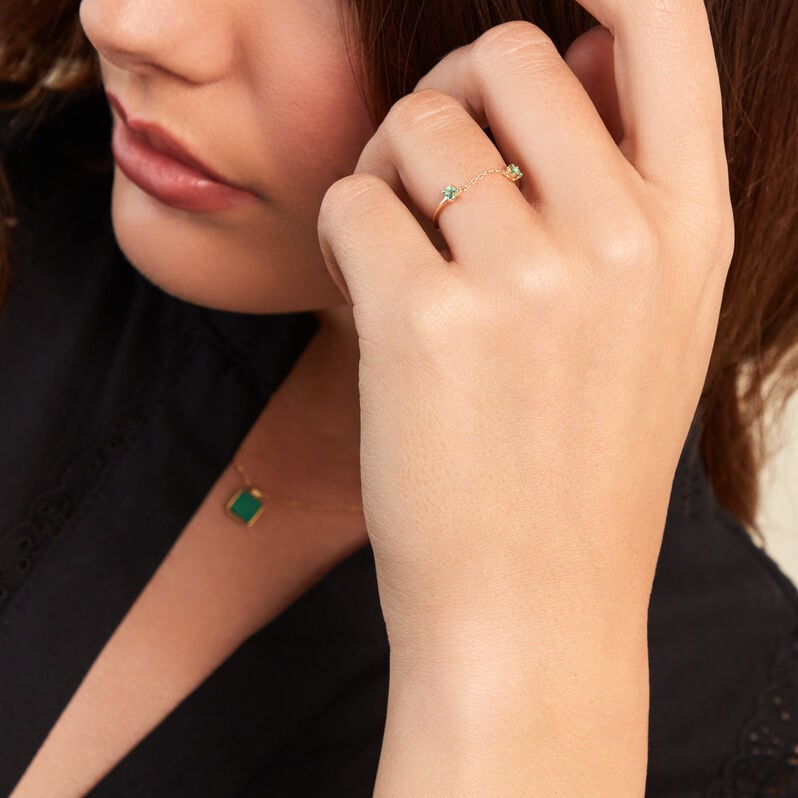 Bague Kerena Or Jaune Emeraude - Spannringe Damen | OROVIVO