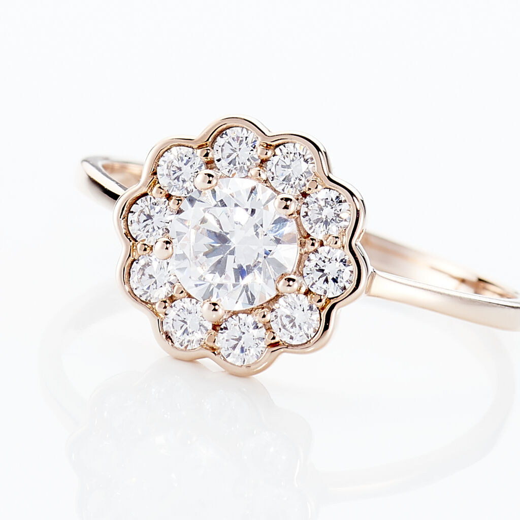 Bague Or Rose Emyla Fleur Oxydes - Spannringe Damen | OROVIVO