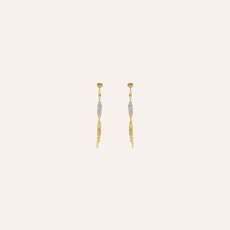 Orecchini Pendenti Crystal Gold Oro Giallo Cristallo - Spannringe Damen | OROVIVO