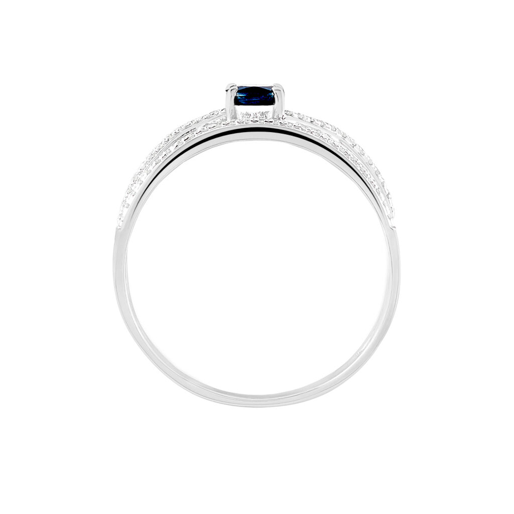 Bague Emeralina Or Blanc Saphir Et Diamant - Spannringe Damen | OROVIVO