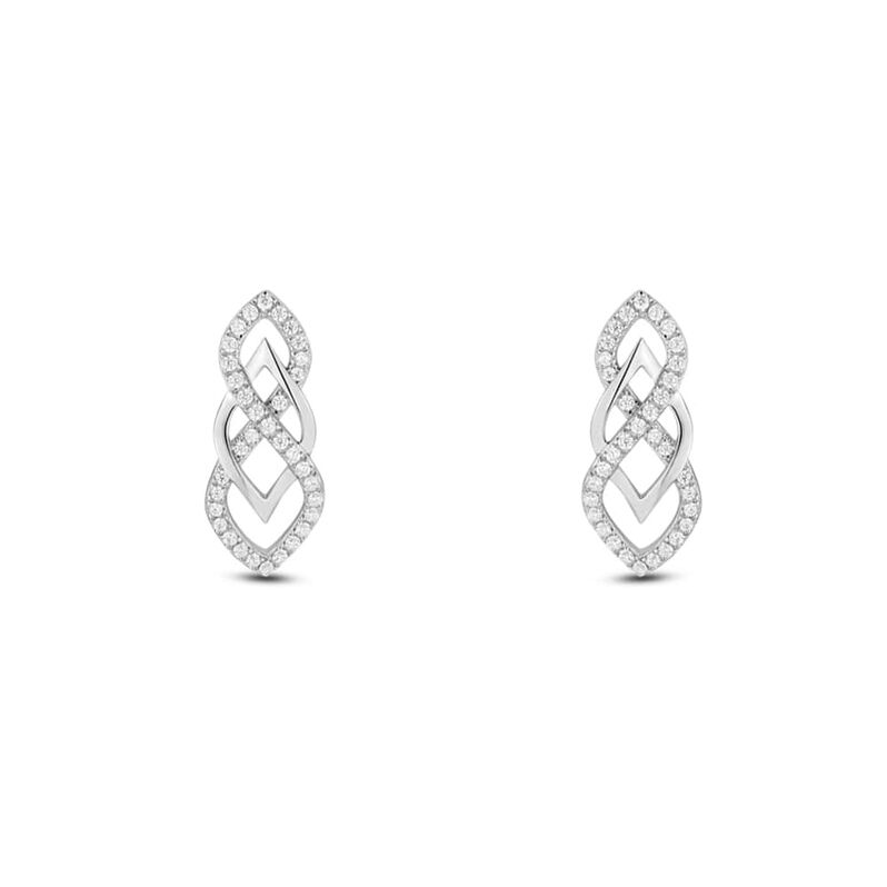 Orecchini Pendenti Claire Oro Bianco Cubic Zirconia - Spannringe Damen | OROVIVO