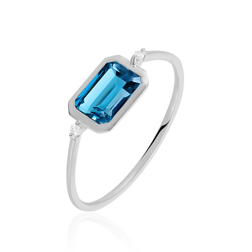 Bague Alwena Or Blanc Topaze Et Oxyde De Zirconium - Spannringe Damen | OROVIVO