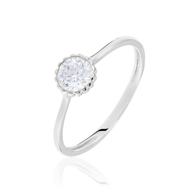 Bague Or Weiss Kadidia Solitaire Oxyde C - Spannringe Damen | OROVIVO
