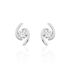 Damen Ohrstecker Wei&szlig;gold 375 (9 Karat) Zirkonia Wei&szlig; 0,97 ct