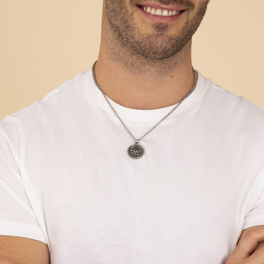 Herren Halskette Edelstahl Kompass - Halsketten Herren | OROVIVO
