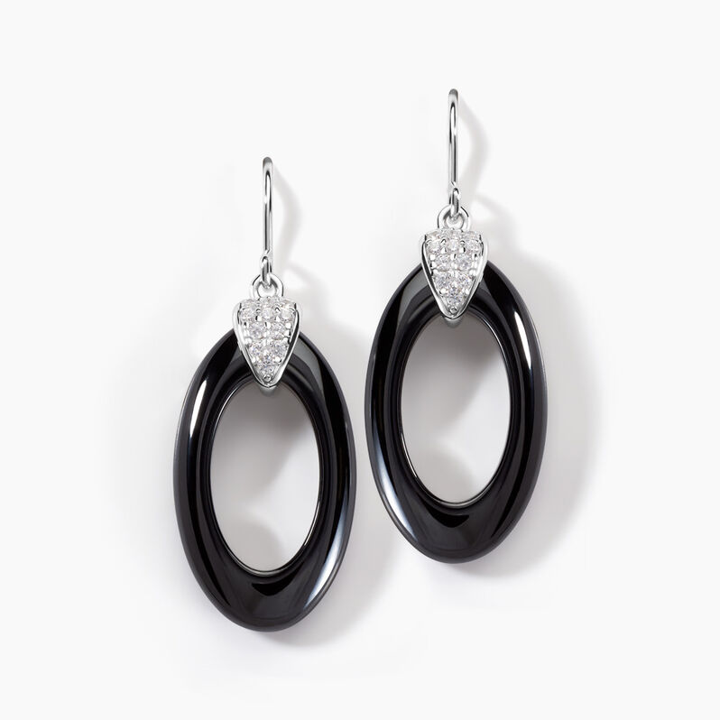 Boucles D'oreilles Pendantes Peer Argent Weiss Oxyde De Zirconium - Spannringe Damen | OROVIVO