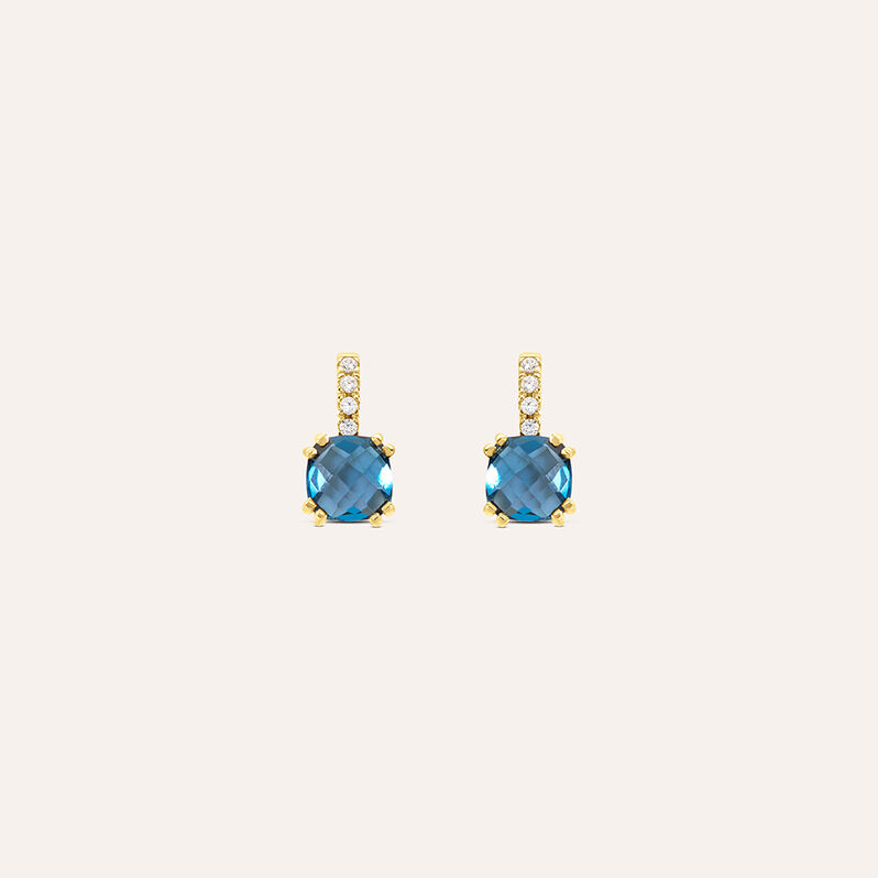 Orecchini Lobo Punto Luce Amélie Oro Giallo Topazio Cubic Zirconia - Spannringe Damen | OROVIVO