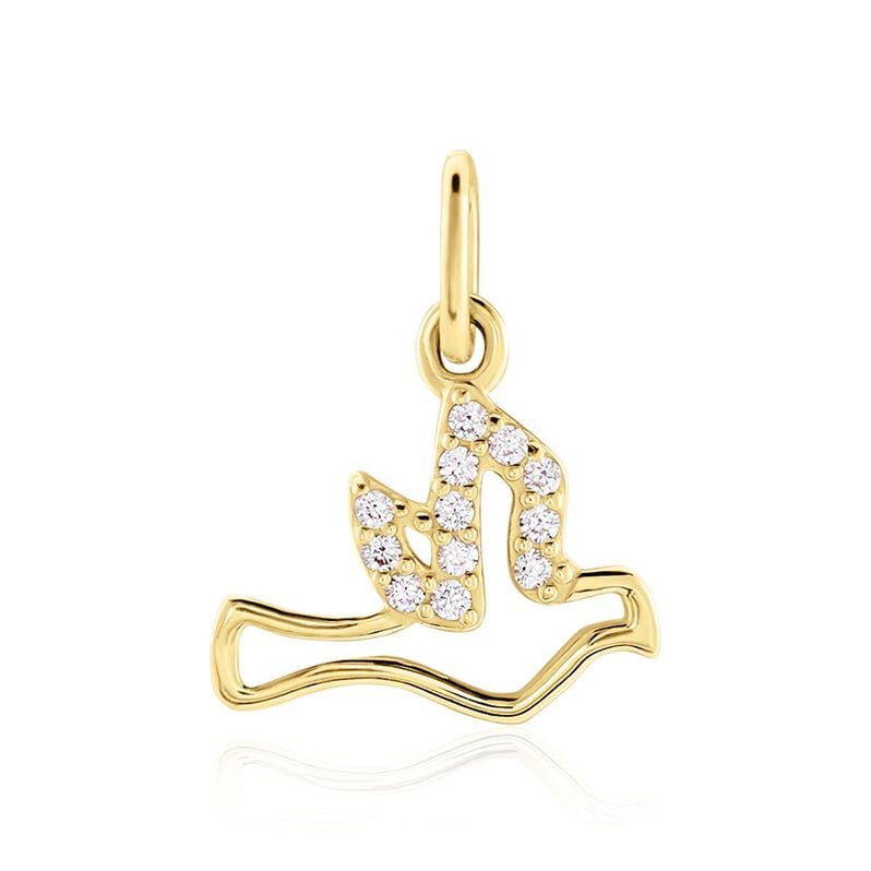 Pendentif Columnia Or Jaune Oxyde De Zirconium - Spannringe Familie | OROVIVO