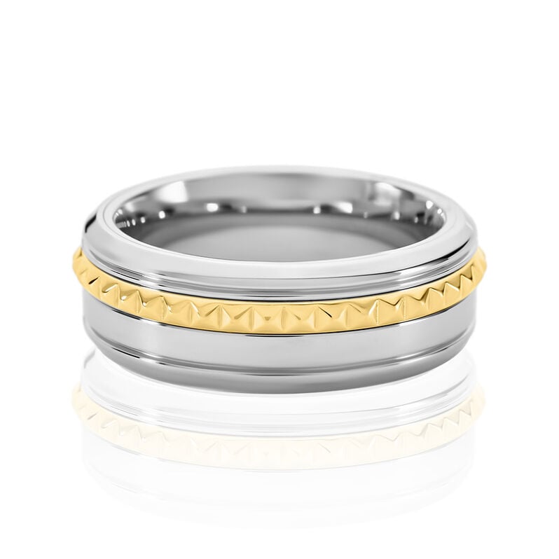 TORIN Herren Ring Edelstahl Bicolor Gelb/Silber B 8 mm - Ringe Herren | OROVIVO
