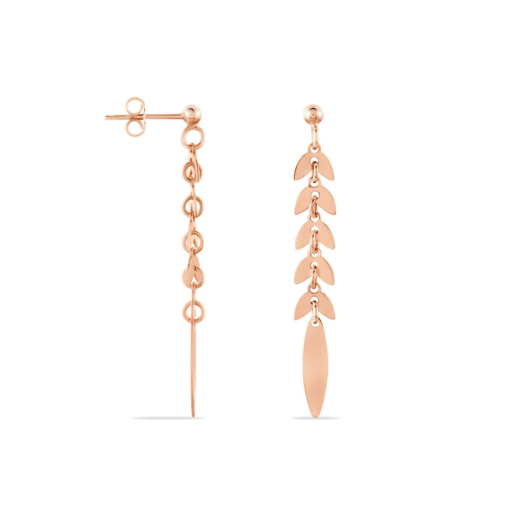 Damen Ohrstecker Lang Silber 925 Rosé Vergoldet  - Ohrringe Damen | OROVIVO