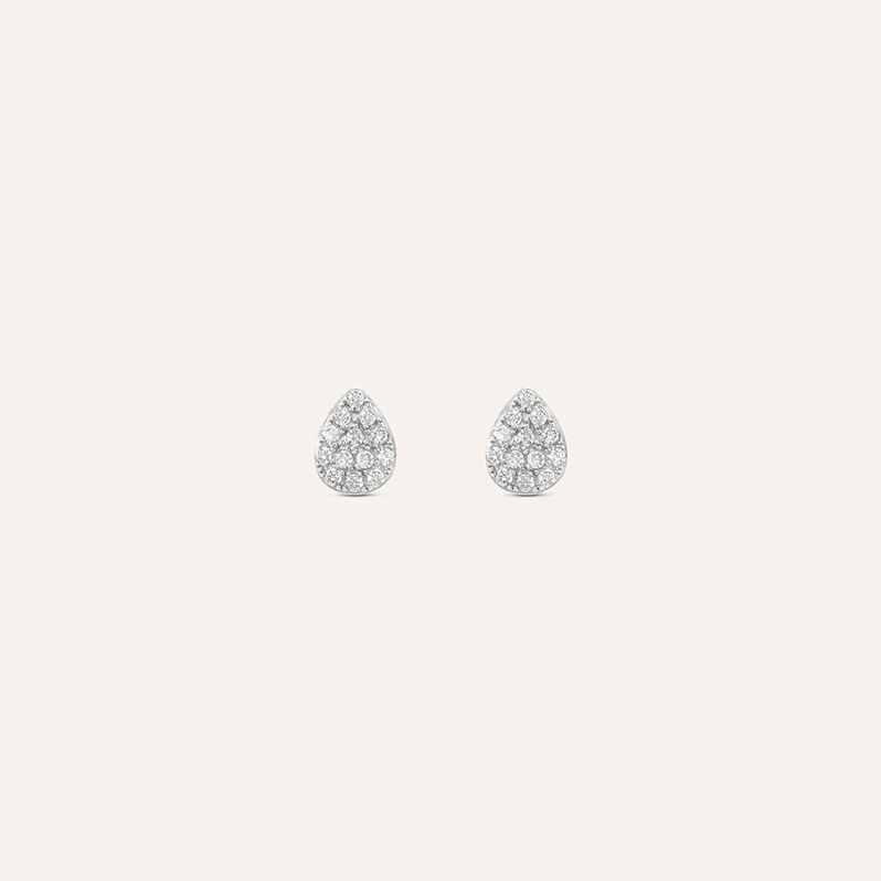 Orecchini Lobo Bon Ton Oro Bianco Cubic Zirconia - Spannringe Damen | OROVIVO