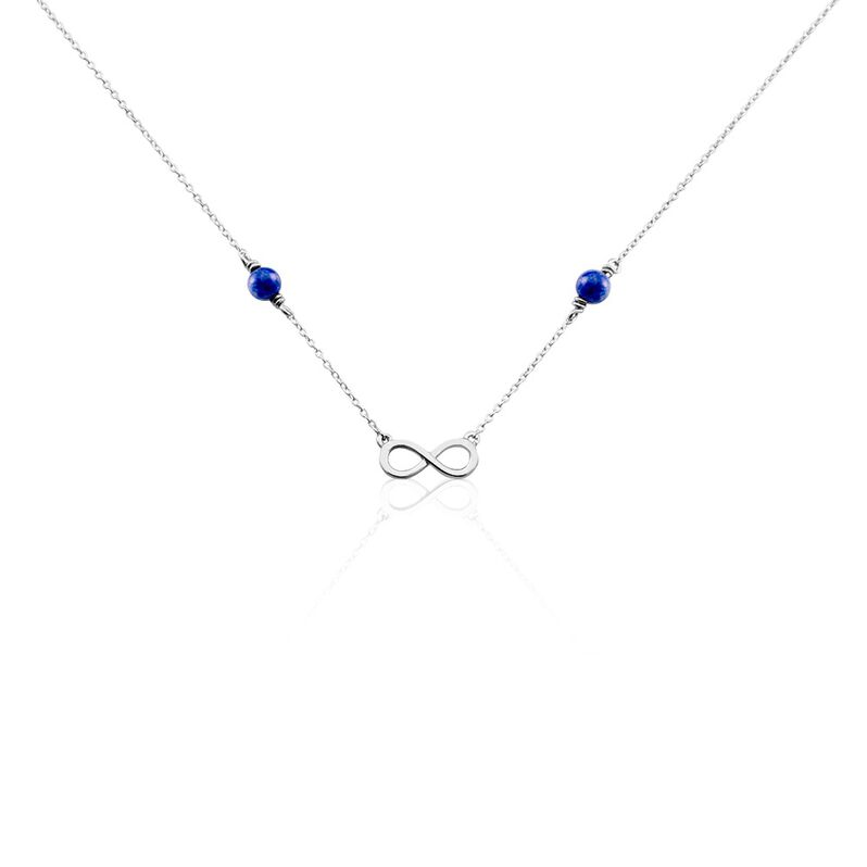 Collier Argent Rhodié Mojdeh Lapis Lazuli - Spannringe Damen | OROVIVO