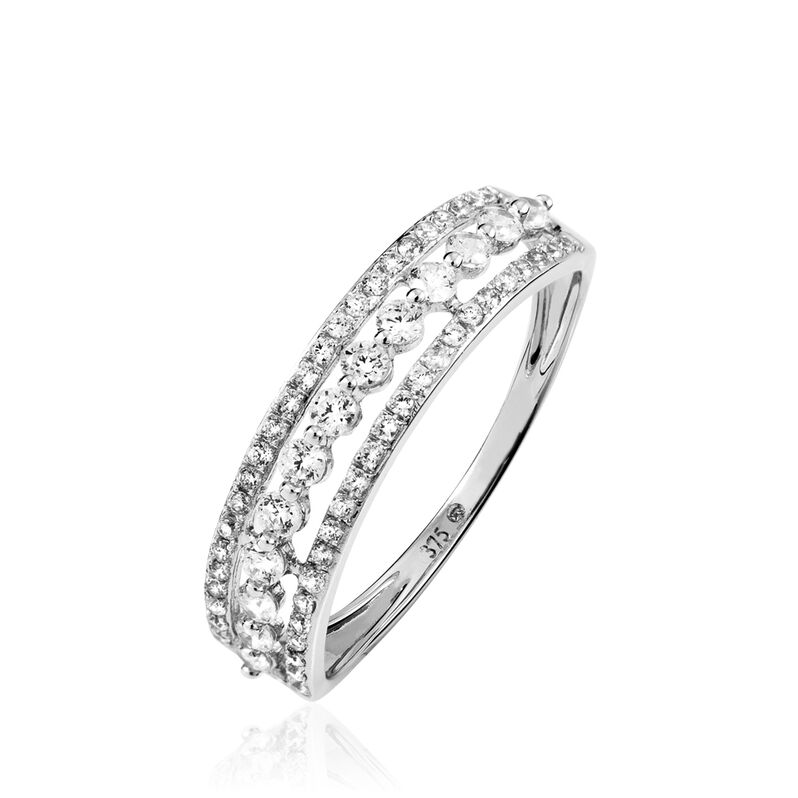 Bague Or Blanc Oxyde De Zirconium - Spannringe Damen | OROVIVO