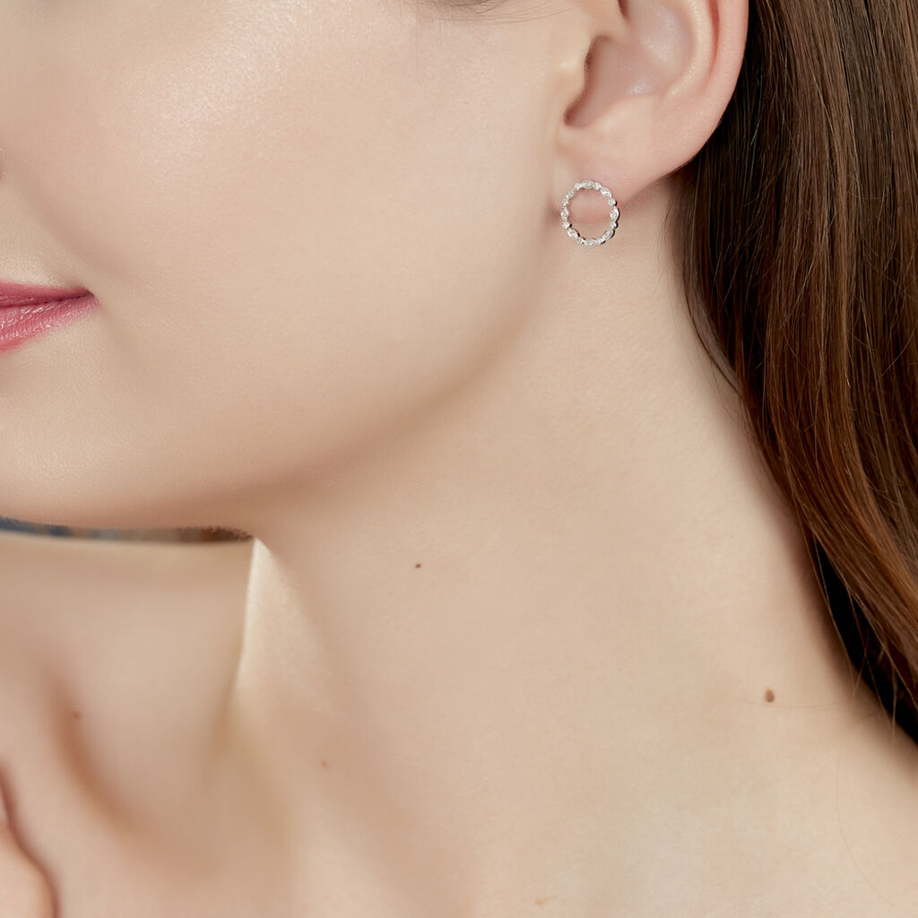 Boucles D'oreilles Or Weiss Elandine Puc - Spannringe Damen | OROVIVO