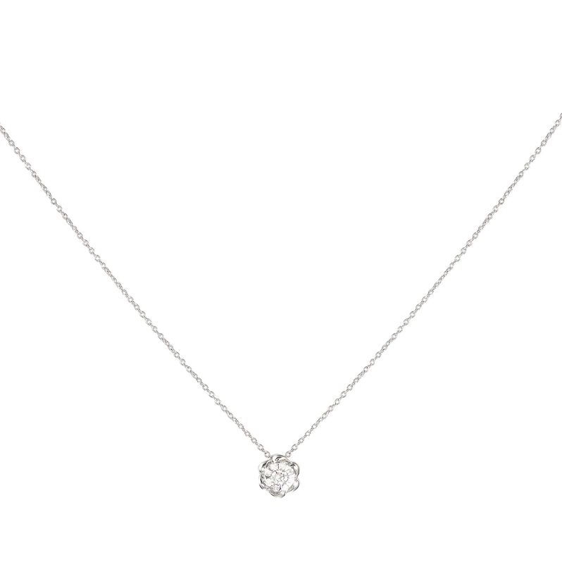Girocollo fiore in oro bianco e diamanti 0.08 ct - Spannringe Damen | OROVIVO