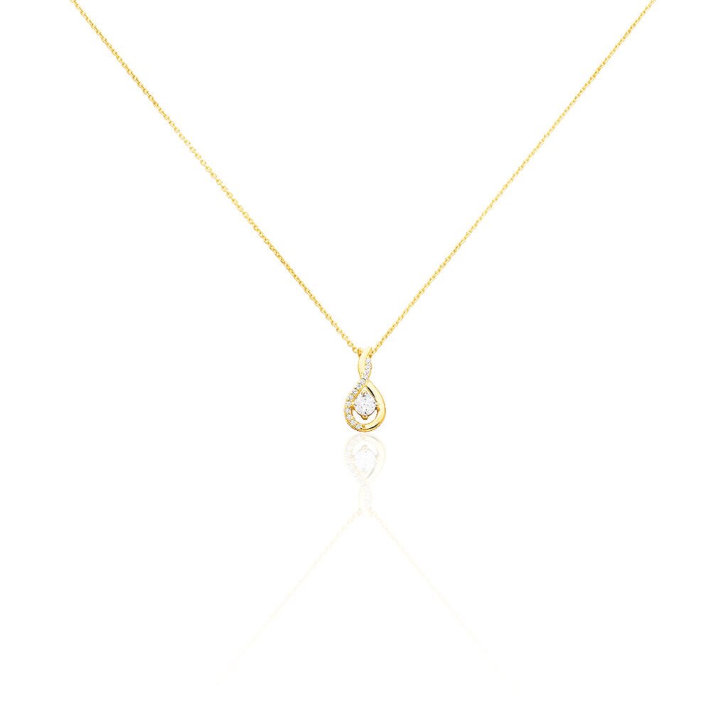 Damen Collier Gold 375 Zirkonia Tropfen Evana - Halsketten Damen | OROVIVO