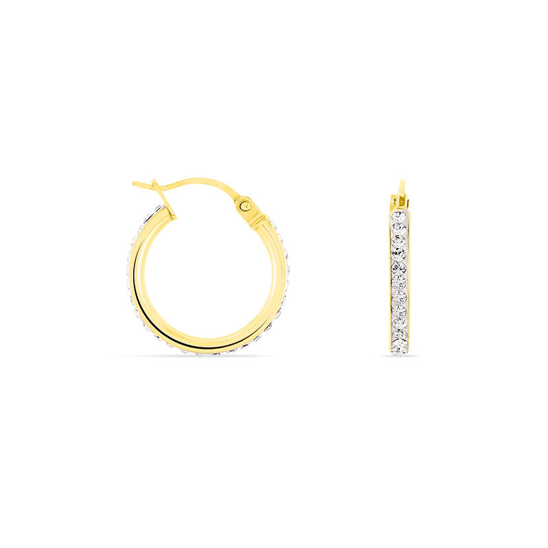Damen Creolen Gold 375 Kristalle - Creolen Damen | OROVIVO