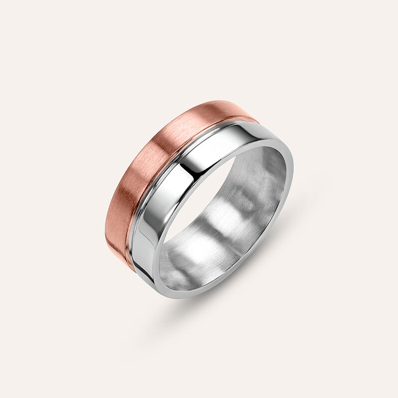 Anello Fascia Man Code Acciaio Bicolore - Spannringe Herren | OROVIVO